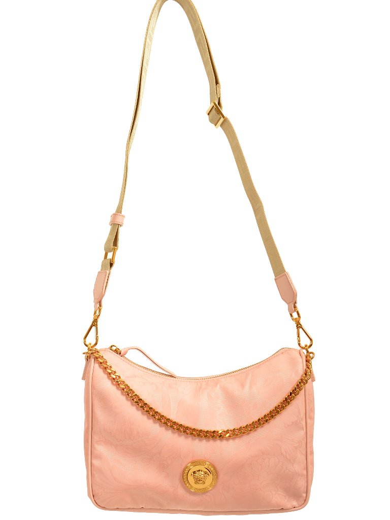 Versace Women's Dusty Rose Gold Medusa Medium Hobo Handbag Shoulder Bag